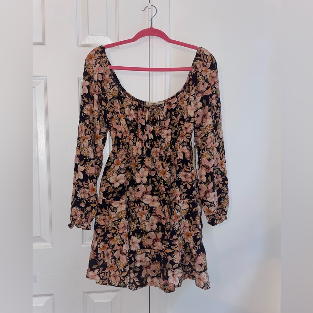 Floral Black and Pink Dress